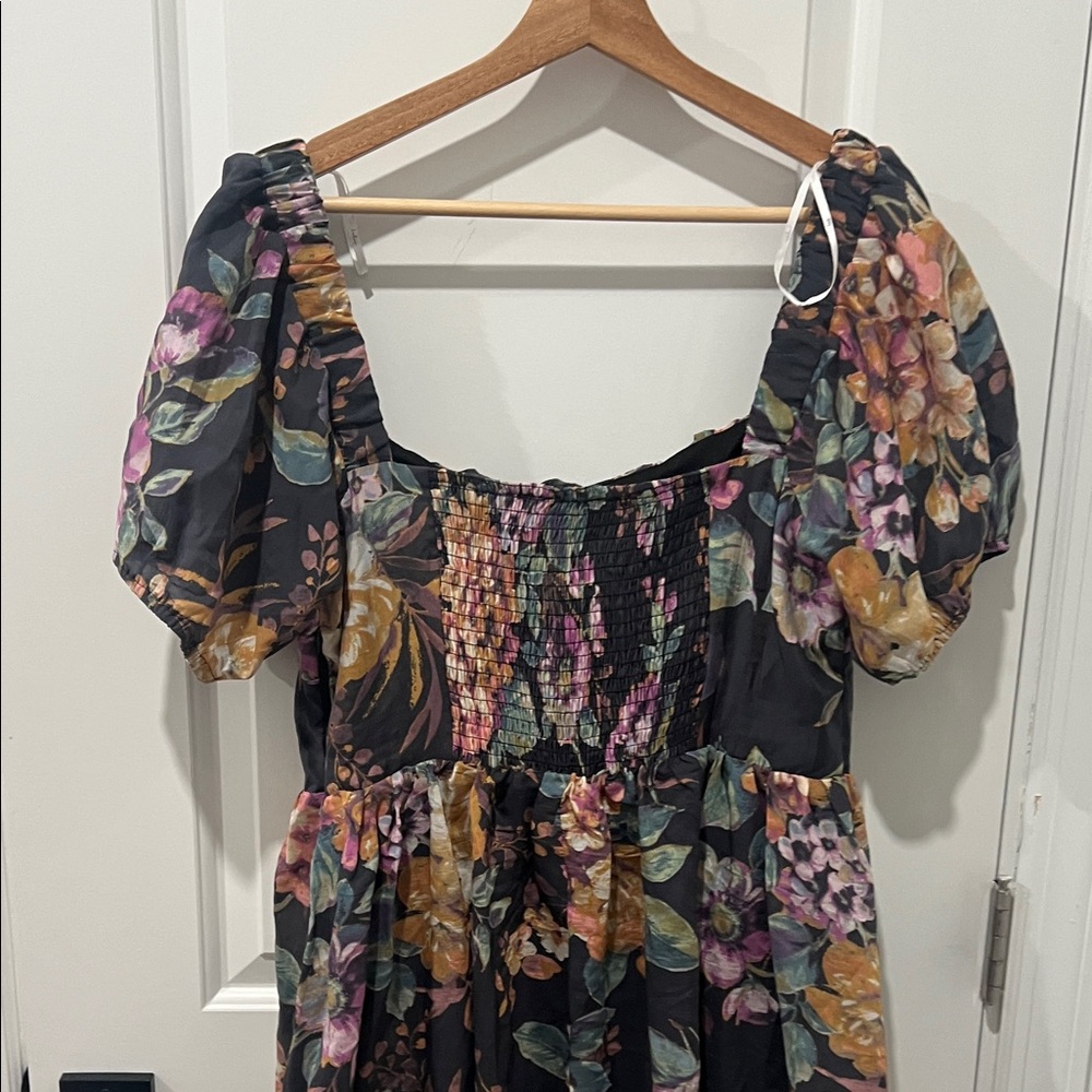 Lulu's Black Floral Midi Dress with Pastel Blooms - Picture 11 of 12